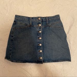 Multiple button jean skirt